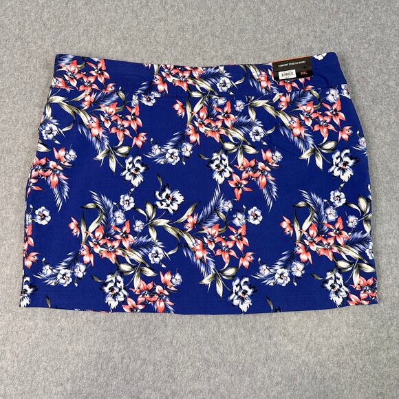 Mario Serrani Skirt Blue Floral Womens XXL Tummy Control Comfort Stretch Skort - Picture 3 of 7